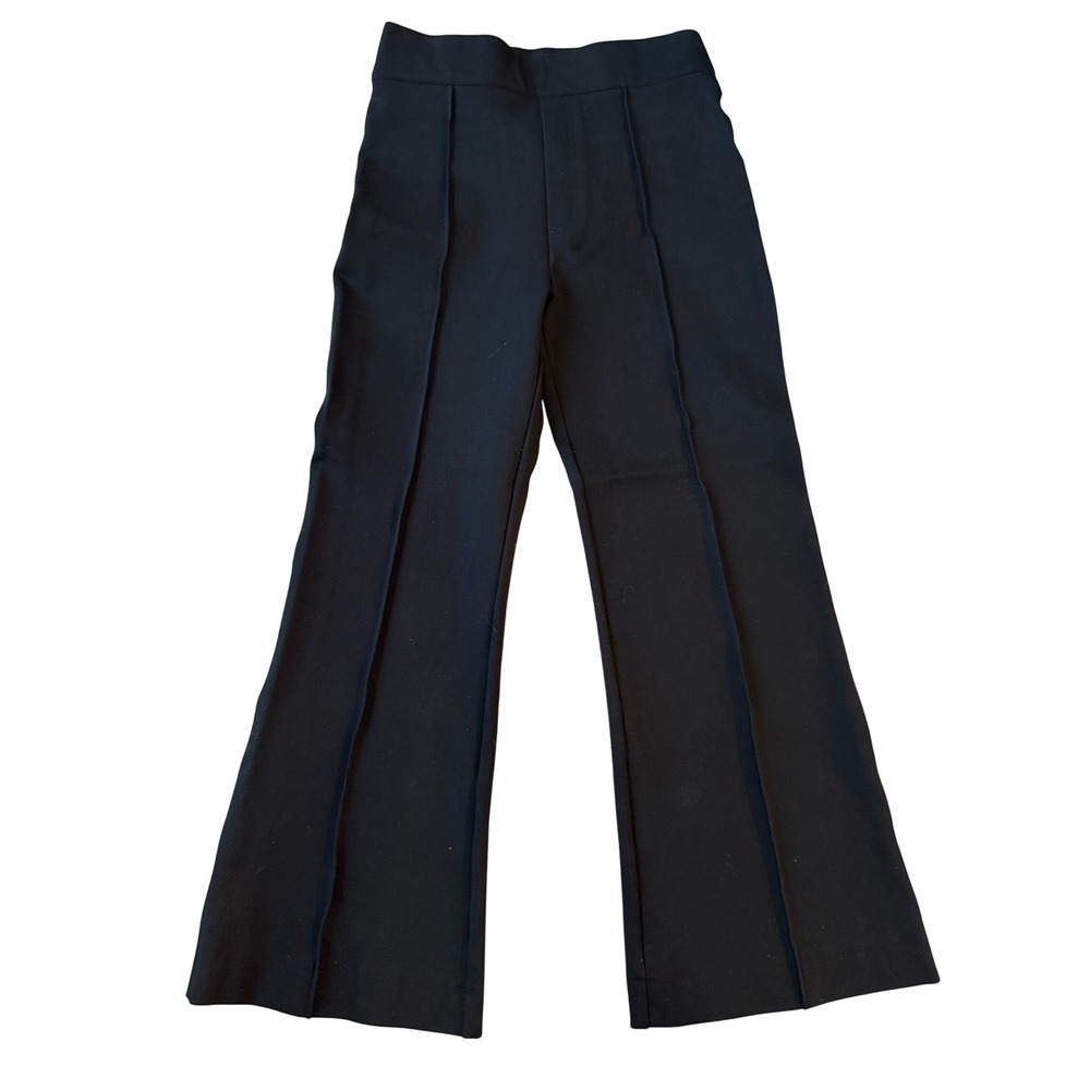 Spanx Perfect Fit Ponte Flare Pants Pintuck‎ Seam S/P Black High Rise Stretch
